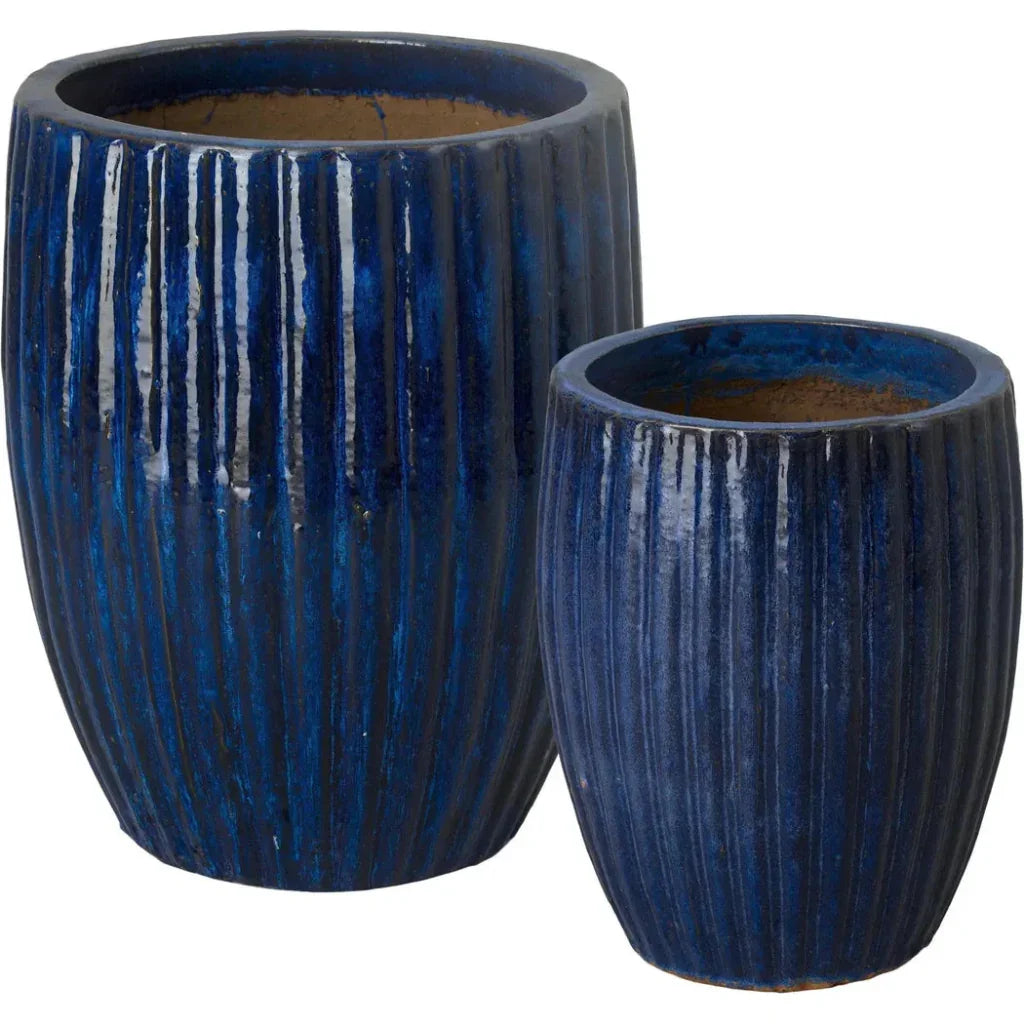 Round Ridge Ceramic Planter - LOOMLAN - Emissary - Planters