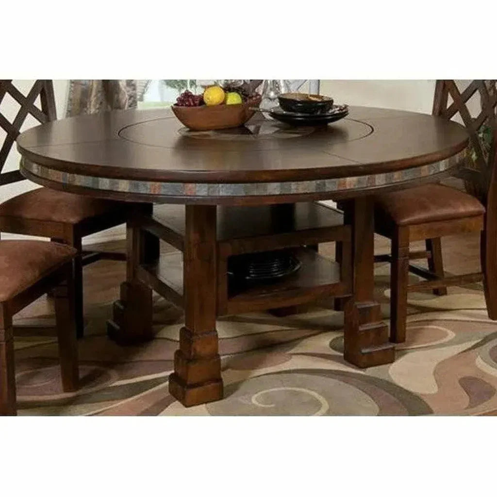 Round Table Counter Height Lazy Susan Dark - LOOMLAN - Sunny D - Counter Tables