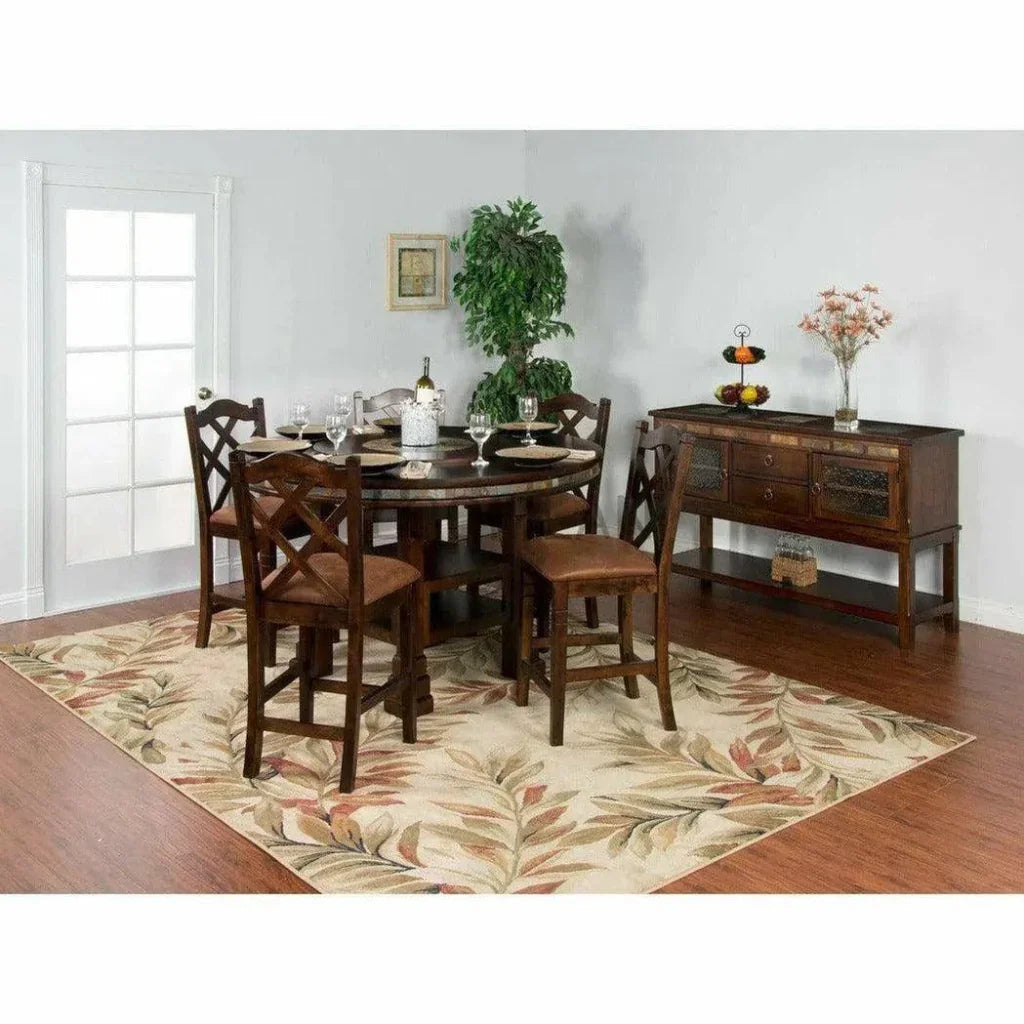 Round Table Counter Height Lazy Susan Dark - LOOMLAN - Sunny D - Counter Tables