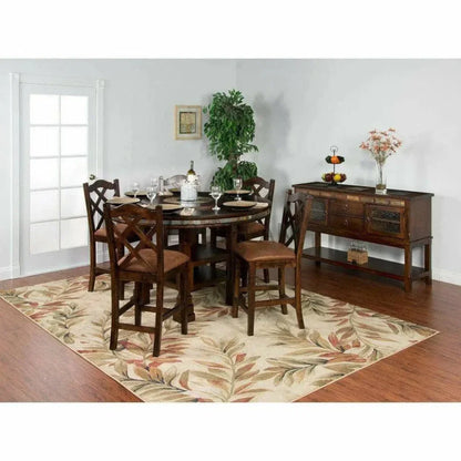 Round Table Counter Height Lazy Susan Dark - LOOMLAN - Sunny D - Counter Tables