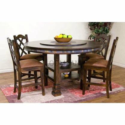 Round Table Counter Height Lazy Susan Dark - LOOMLAN - Sunny D - Counter Tables