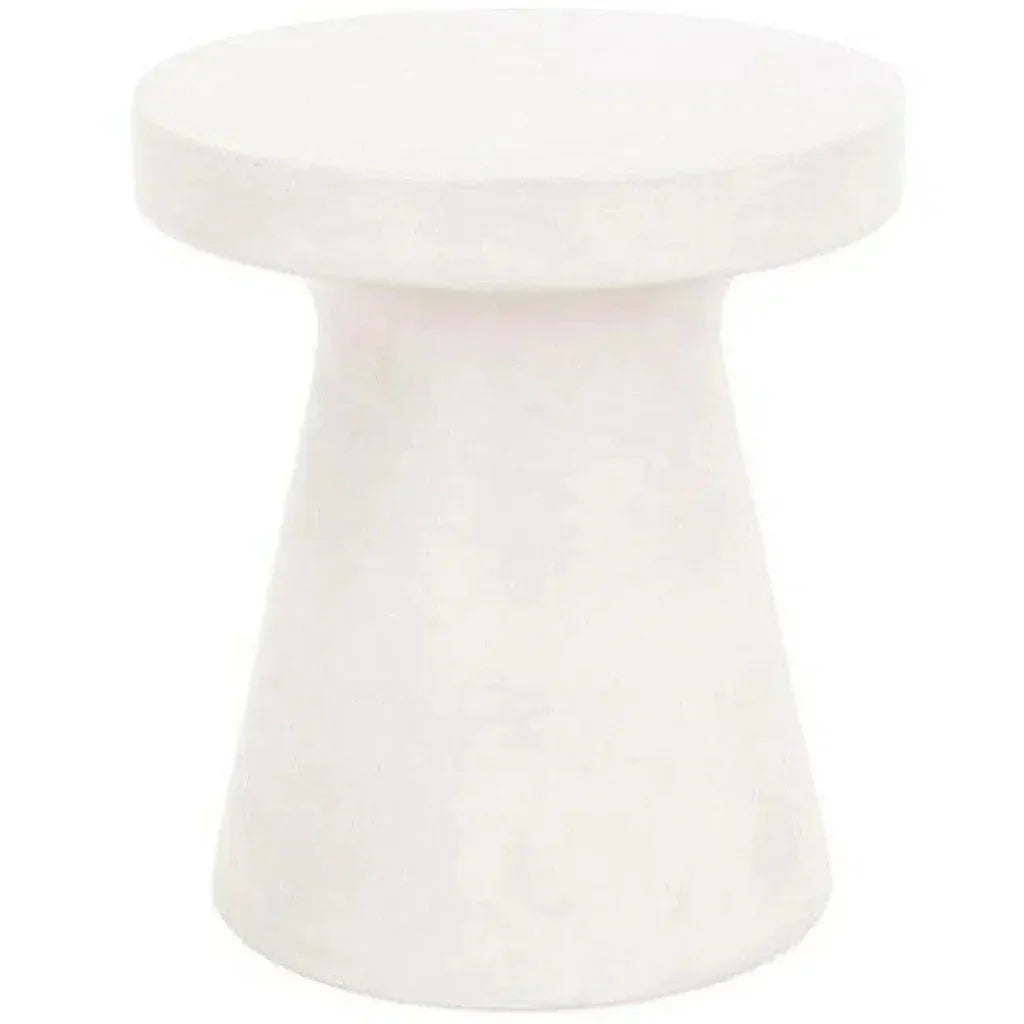 Round Tack Accent Table Ivory Concrete - LOOMLAN - Essentials For Living - Outdoor Side Tables