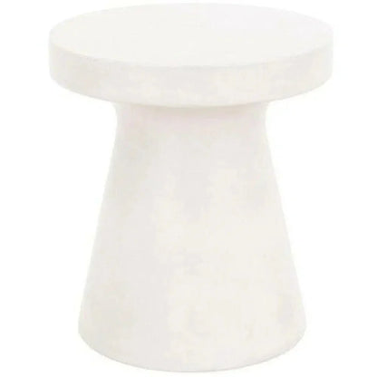 Round Tack Accent Table Ivory Concrete - LOOMLAN - Essentials For Living - Outdoor Side Tables