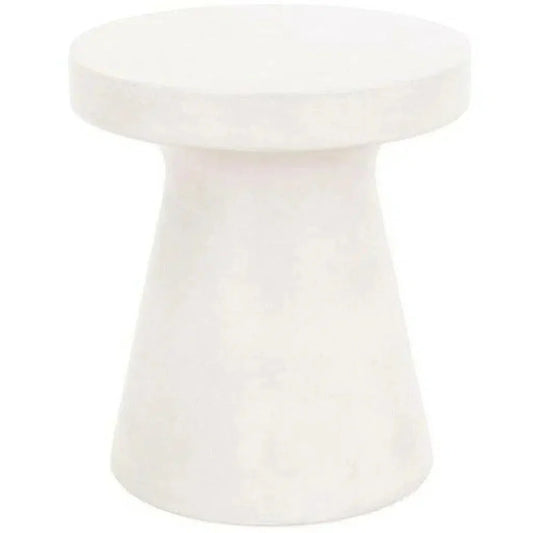 Round Tack Accent Table Ivory Concrete - LOOMLAN - Essentials For Living - Outdoor Side Tables