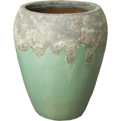 Round Textured Glaze Ceramic Planter - LOOMLAN - Emissary - Planters