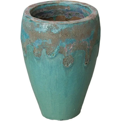 Round Textured Glaze Ceramic Planter - LOOMLAN - Emissary - Planters
