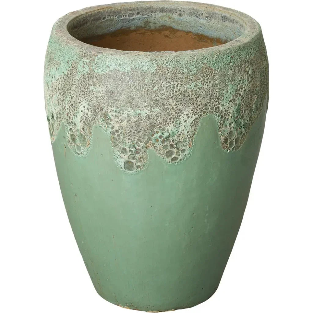 Round Textured Glaze Ceramic Planter - LOOMLAN - Emissary - Planters
