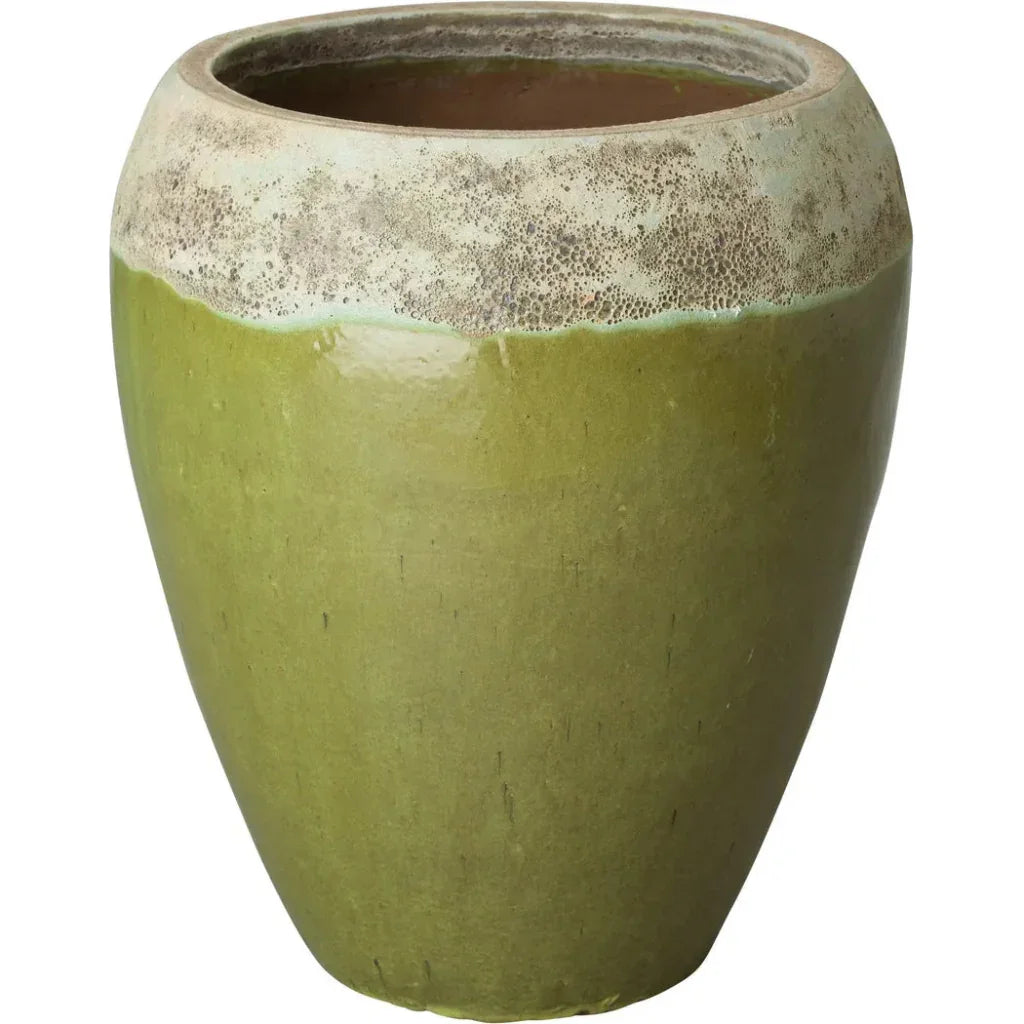 Round Textured Glaze Ceramic Planter - LOOMLAN - Emissary - Planters