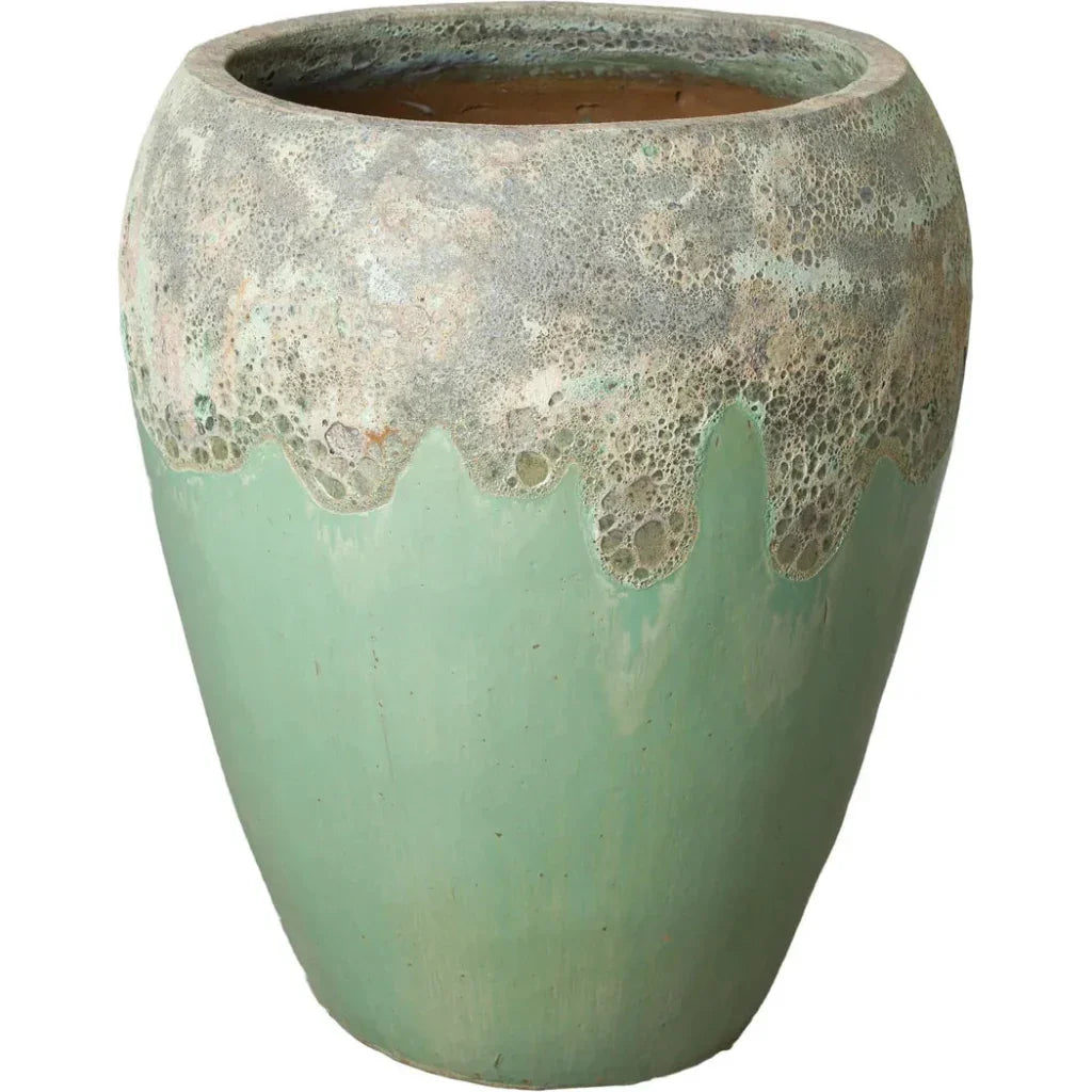 Round Textured Glaze Ceramic Planter - LOOMLAN - Emissary - Planters