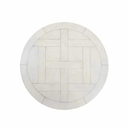 Round Wood Top Antique White Dining Table-Dining Tables-Bassett Mirror-LOOMLAN