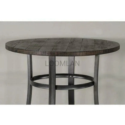 Round Wood Top Dark Brown Pub Table - LOOMLAN - Sunny D - Bar Tables