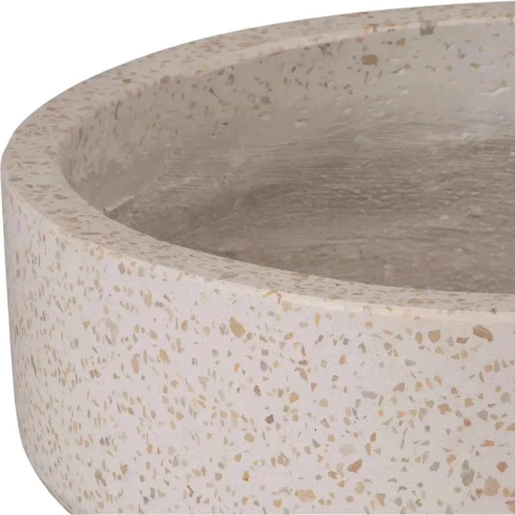 Round Yellow Terrazzo Bowl Planter - LOOMLAN - Planters