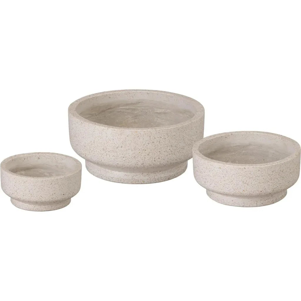 Round Yellow Terrazzo Bowl Planter - LOOMLAN - Planters