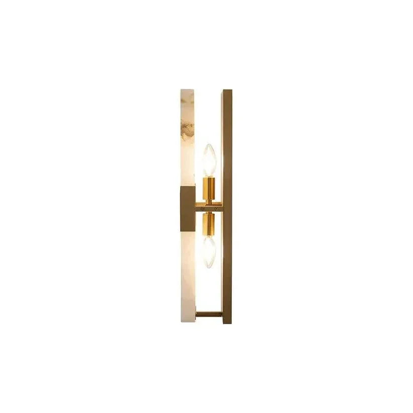 Rovira Sconce Modern Alabaster & Gold Light - LOOMLAN - SUNPAN - Wall Sconces