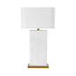 Rovira Table Lamp Alabaster Base & Linen Shade - LOOMLAN - SUNPAN - Table Lamps