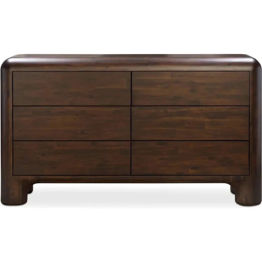 Rowan 6 Drawer Dresser Dark Brown - LOOMLAN - Moe's Home - Dressers