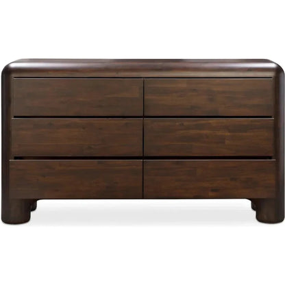 Rowan 6 Drawer Dresser Dark Brown - LOOMLAN - Moe's Home - Dressers