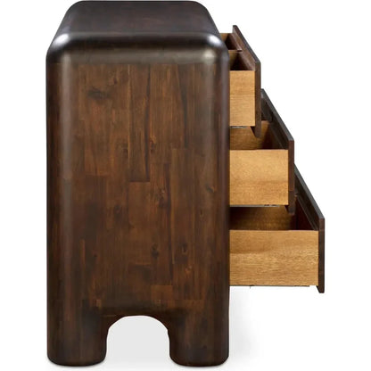 Rowan 6 Drawer Dresser Dark Brown - LOOMLAN - Moe's Home - Dressers