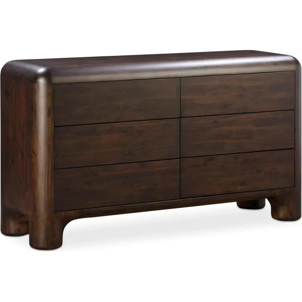 Rowan 6 Drawer Dresser Dark Brown - LOOMLAN - Moe's Home - Dressers