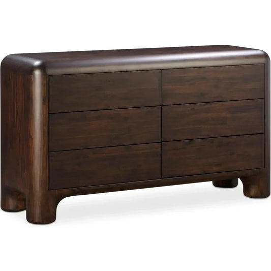 Rowan 6 Drawer Dresser Dark Brown - LOOMLAN - Moe's Home - Dressers