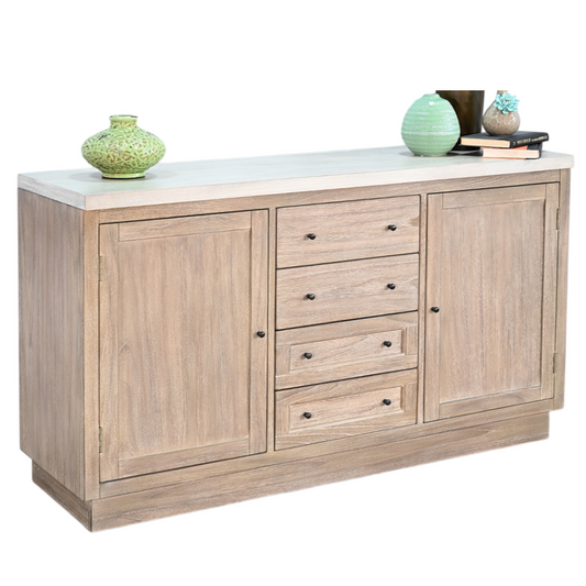 Rowan Four Drawers Wood Sideboard