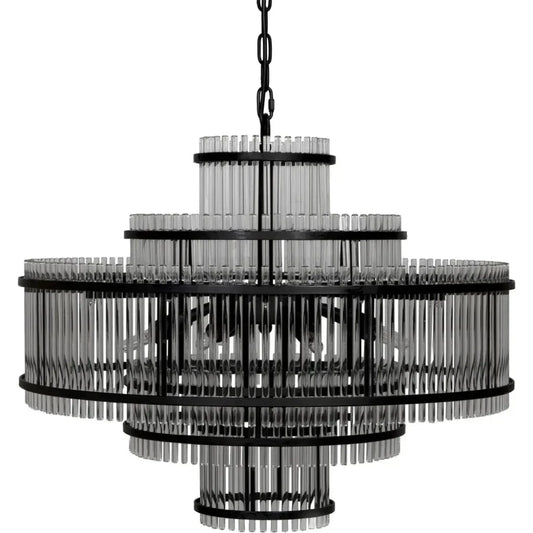 Rowan Steel and Glass Chandelier - LOOMLAN - Noir - Chandeliers