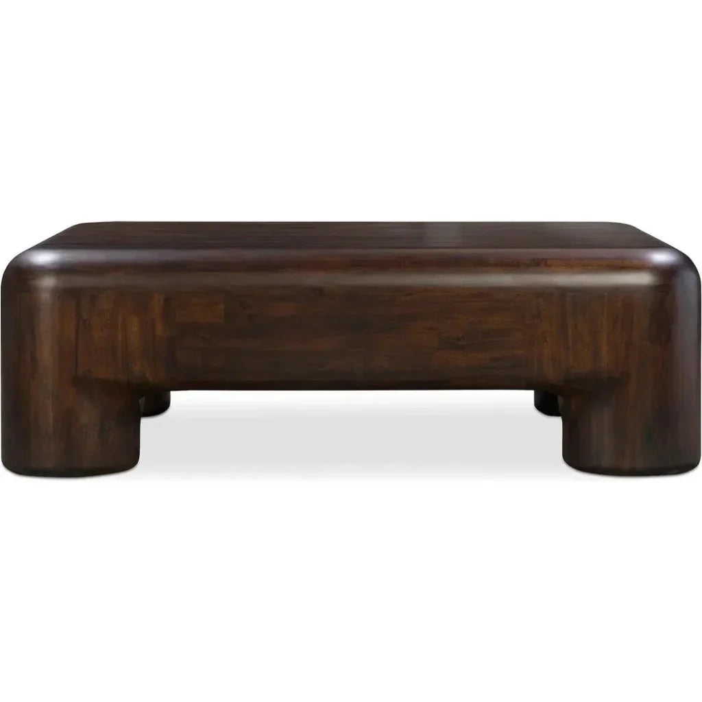 Rowan Wood Dark Brown Rectangular Coffee Table - LOOMLAN - Moe's Home - Coffee Tables