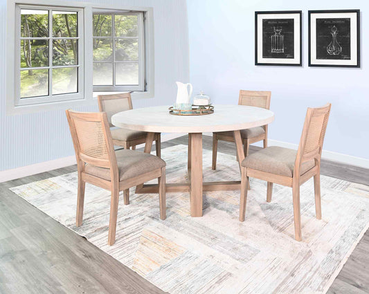 Rowan Wooden Round Dining Table-Dining Tables-Sunny D-LOOMLAN