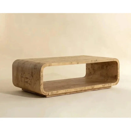 Rowena Wooden Brown Rectangular Coffee Table - LOOMLAN - SUNPAN - Coffee Tables