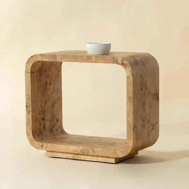 Rowena Wooden Brown Rectangular End Table - LOOMLAN - SUNPAN - Side Tables