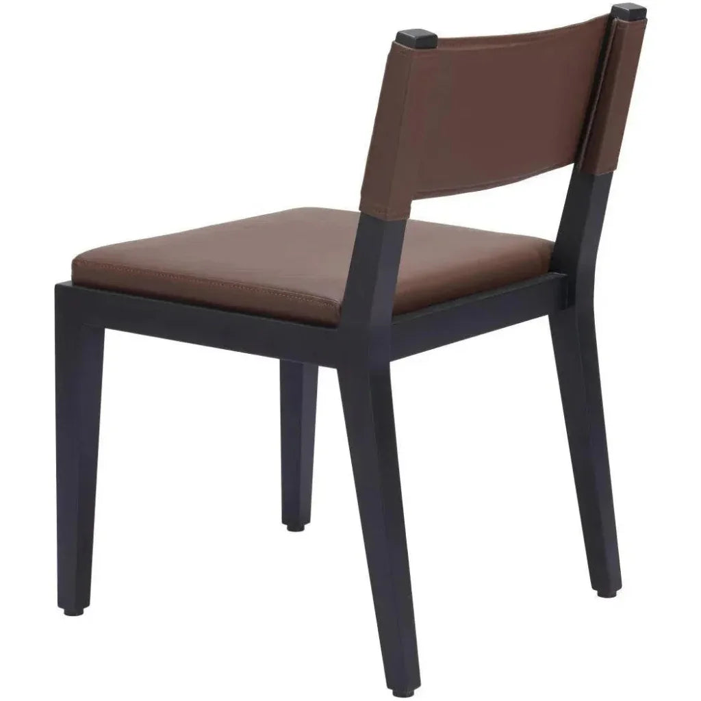 Roxas Wood Brown Armless Dining Chair 2PC - LOOMLAN - Zuo Modern - Dining Chairs