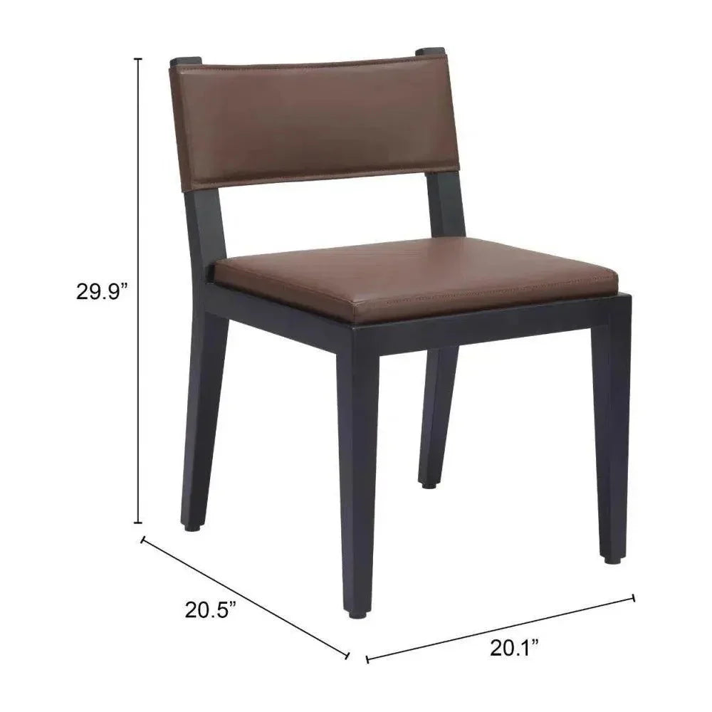 Roxas Wood Brown Armless Dining Chair 2PC - LOOMLAN - Zuo Modern - Dining Chairs