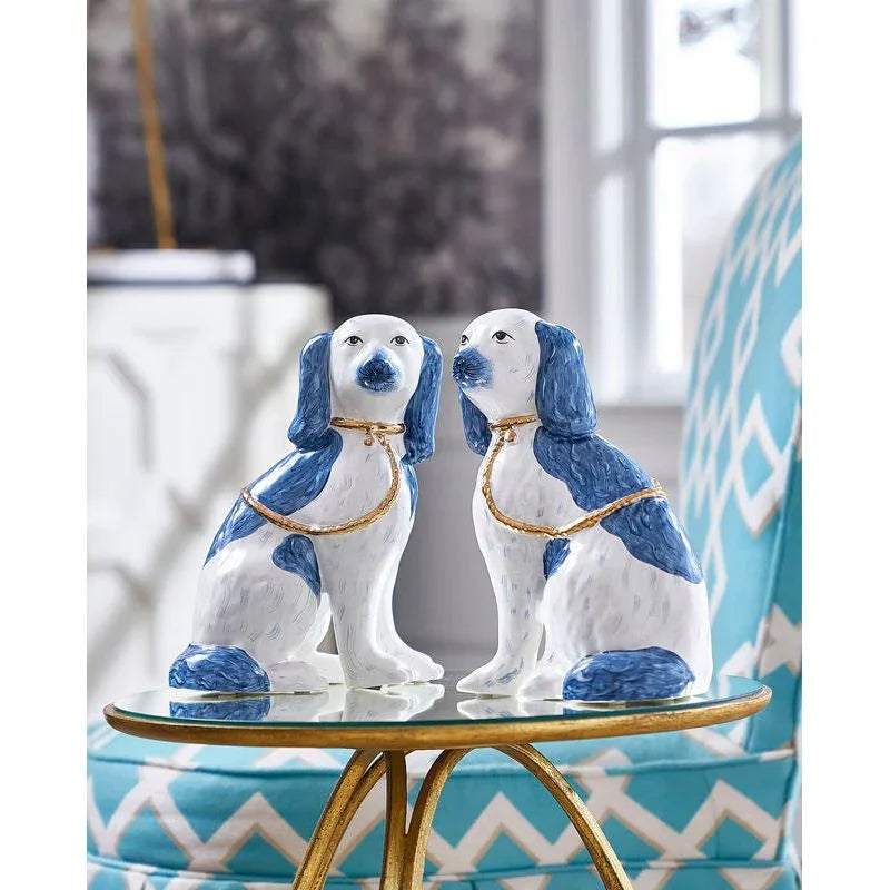 Roxie porcelain Made Twins Dogs Sculpture (Pr) - LOOMLAN - Chelsea House - Statues & Sculptures