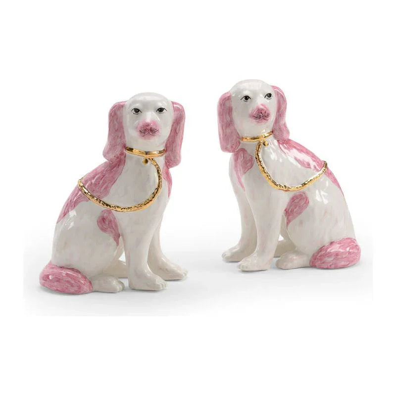 Roxie porcelain Made Twins Dogs Sculpture (Pr) - LOOMLAN - Chelsea House - Statues & Sculptures