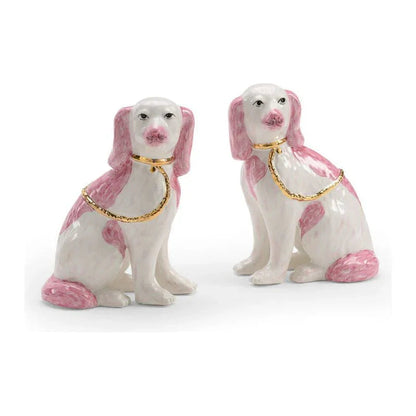 Roxie porcelain Made Twins Dogs Sculpture (Pr) - LOOMLAN - Chelsea House - Statues & Sculptures