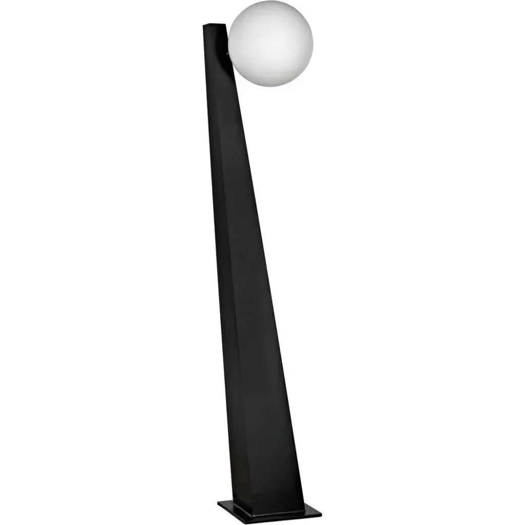 Roy Floor Lamp, Black Metal-Floor Lamps-Noir-LOOMLAN