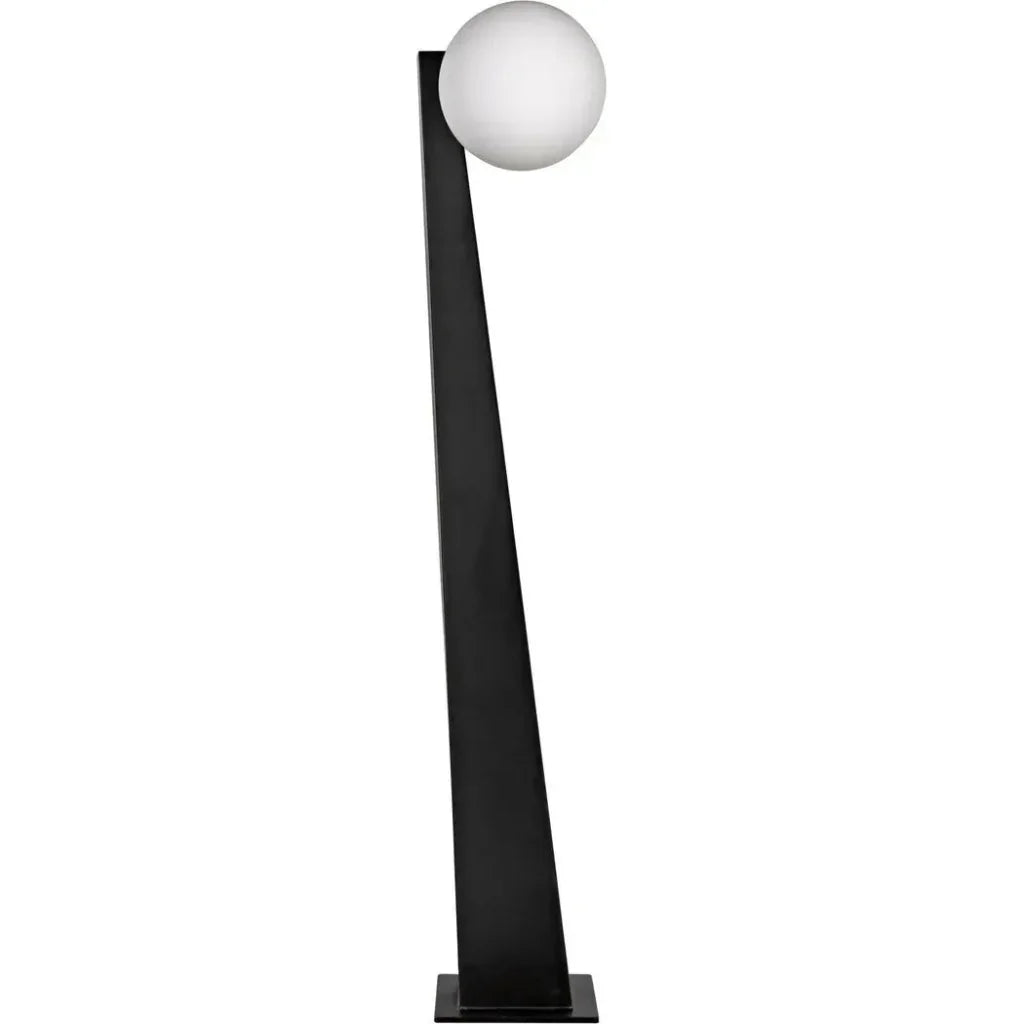 Roy Floor Lamp, Black Metal-Floor Lamps-Noir-LOOMLAN