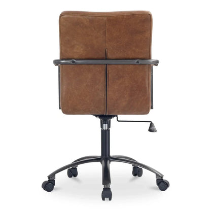 Roy Leather Swivel Office Chair-Office Chairs-Moe's Home-LOOMLAN
