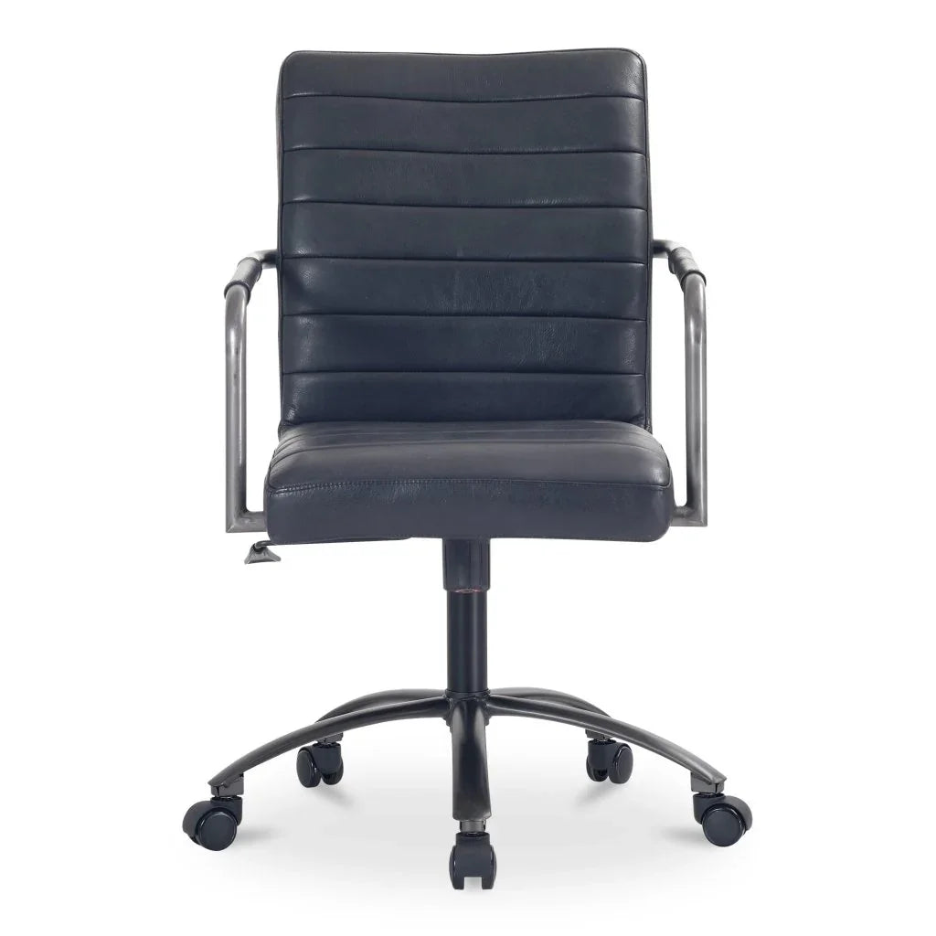 Roy Leather Swivel Office Chair-Office Chairs-Moe's Home-LOOMLAN