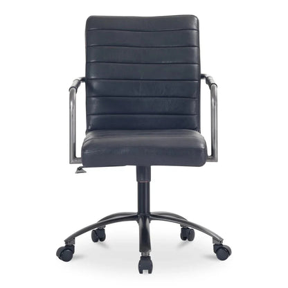 Roy Leather Swivel Office Chair-Office Chairs-Moe's Home-LOOMLAN