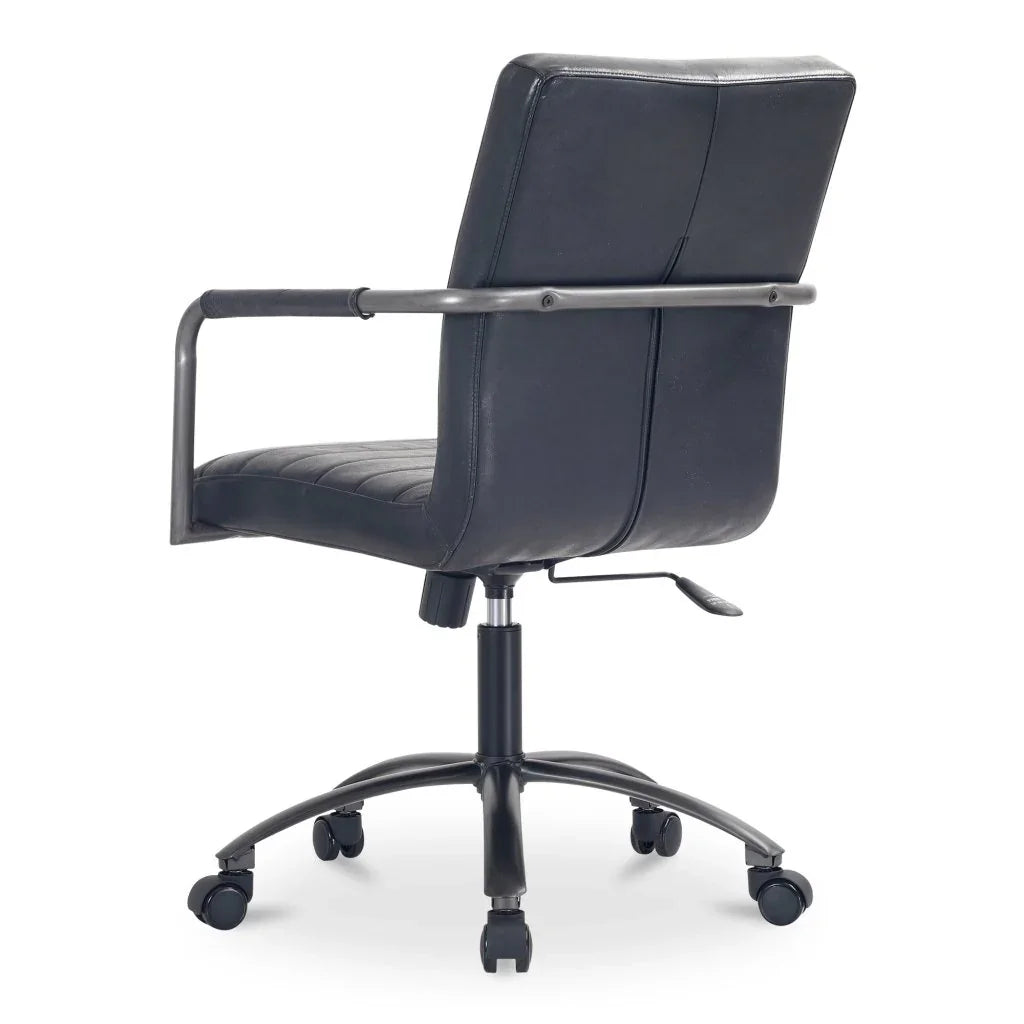 Roy Leather Swivel Office Chair-Office Chairs-Moe's Home-LOOMLAN