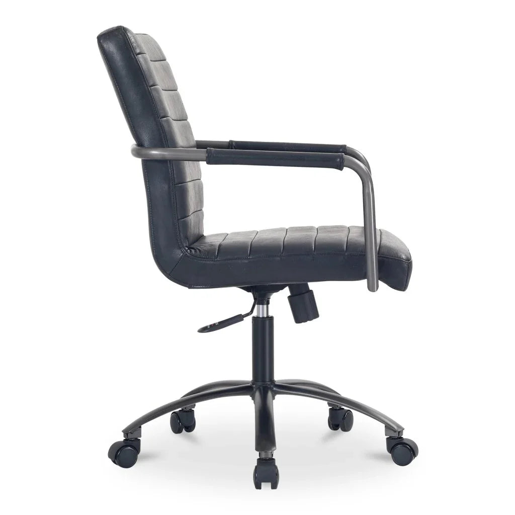 Roy Leather Swivel Office Chair-Office Chairs-Moe's Home-LOOMLAN