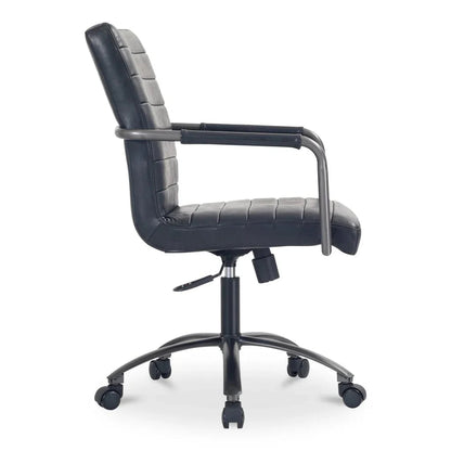 Roy Leather Swivel Office Chair-Office Chairs-Moe's Home-LOOMLAN