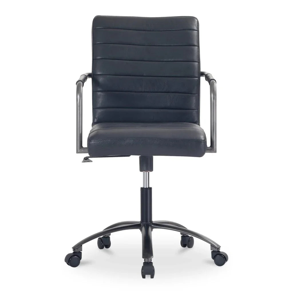 Roy Leather Swivel Office Chair-Office Chairs-Moe's Home-LOOMLAN