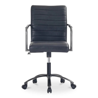 Roy Leather Swivel Office Chair-Office Chairs-Moe's Home-LOOMLAN