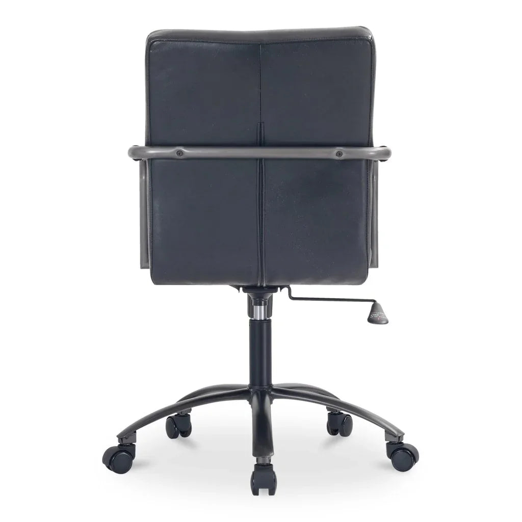Roy Leather Swivel Office Chair-Office Chairs-Moe's Home-LOOMLAN
