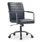 Roy Leather Swivel Office Chair-Office Chairs-Moe's Home-Black-LOOMLAN