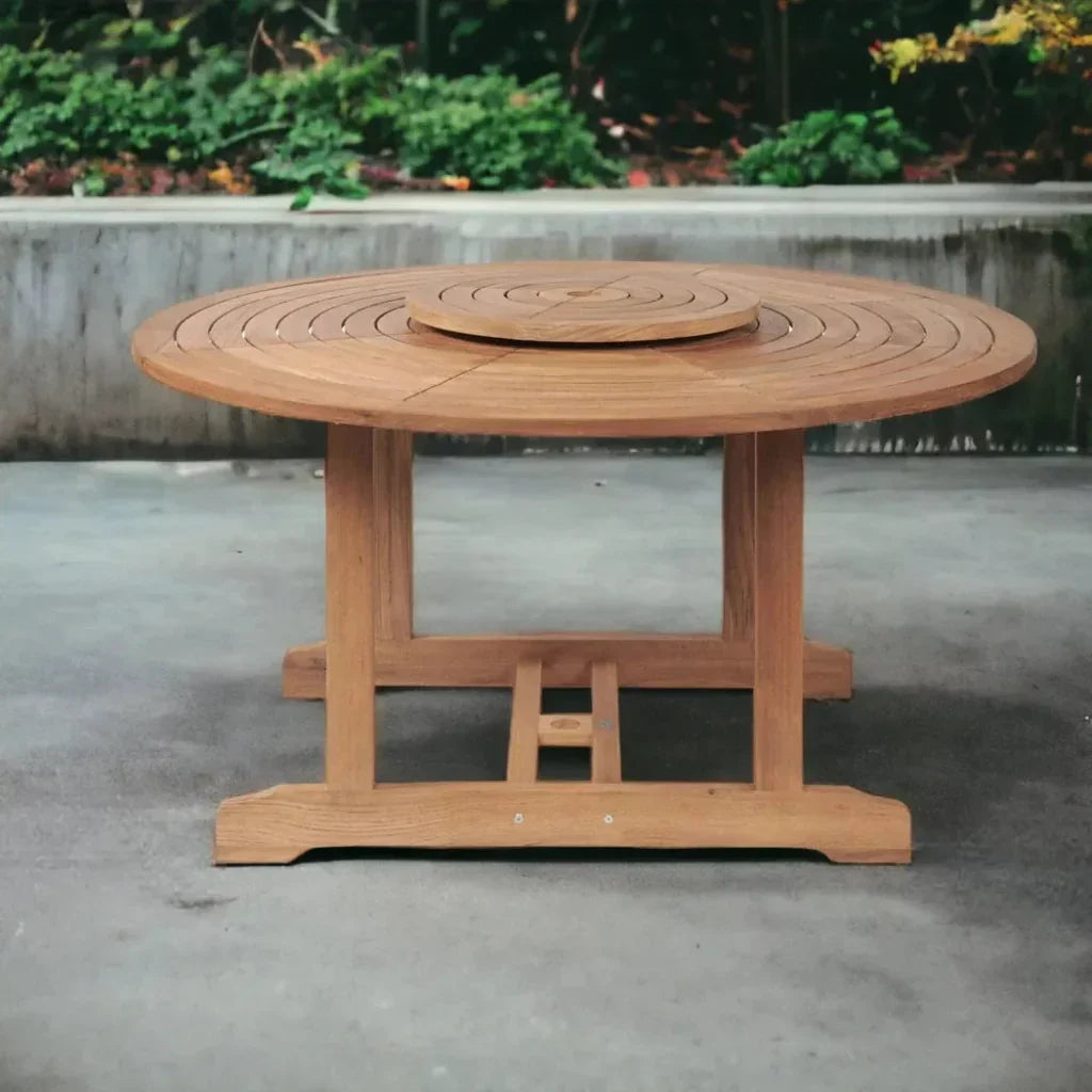 Royal 59-inch Round Outdoor Dining Table-Outdoor Dining Tables-HiTeak-LOOMLAN