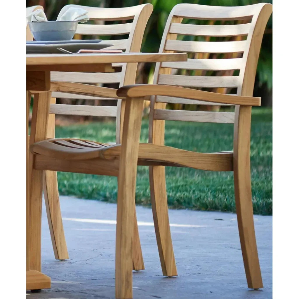 Royal Teak Outdoor Stacking Armchair 4PC-Outdoor Dining Chairs-HiTeak-LOOMLAN
