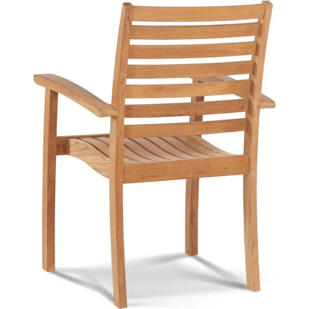 Royal Teak Outdoor Stacking Armchair 4PC-Outdoor Dining Chairs-HiTeak-LOOMLAN